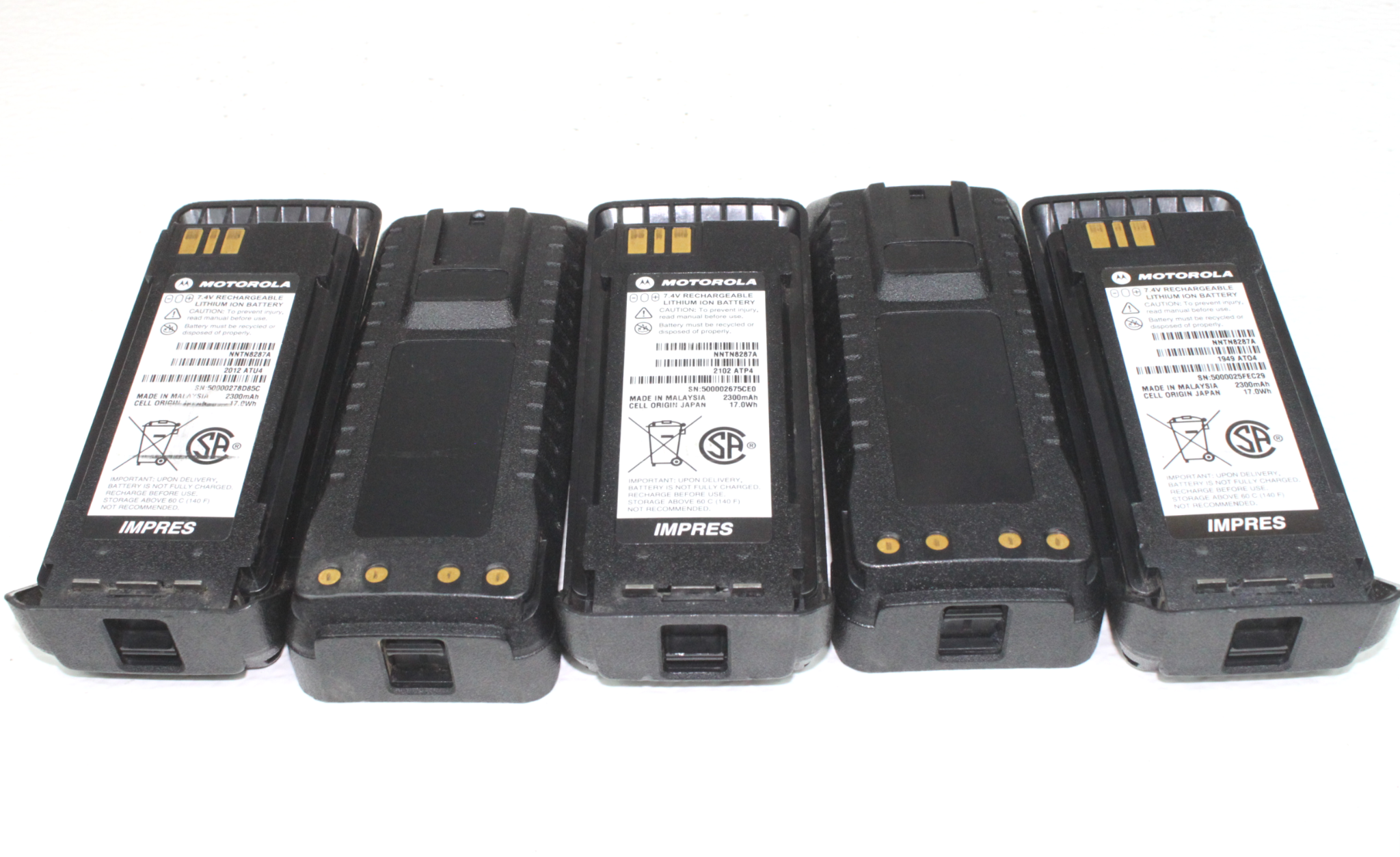 Motorola NNTN8287A IMPRES Li-Ion Battery 5-Pack for XPR6580IS